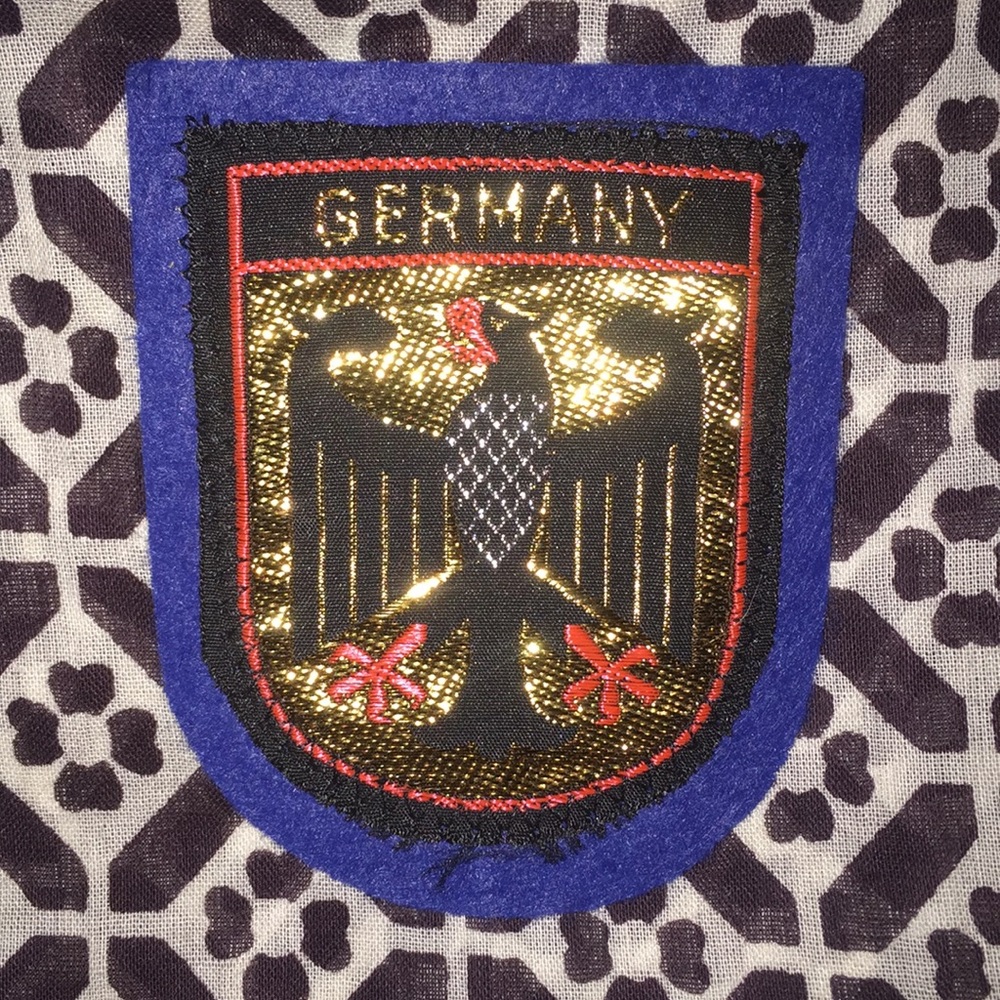 Vintage Embroidered Gold & Blk Felt Germany Patch